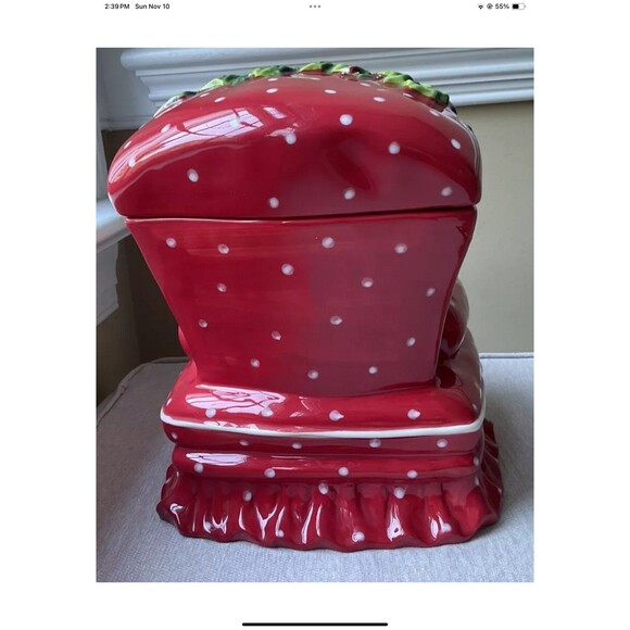 Blue Sky Heather Goldminc Christmas Sleeping Polar Bear Cookie Jar W/Lid - Picture 3 of 9